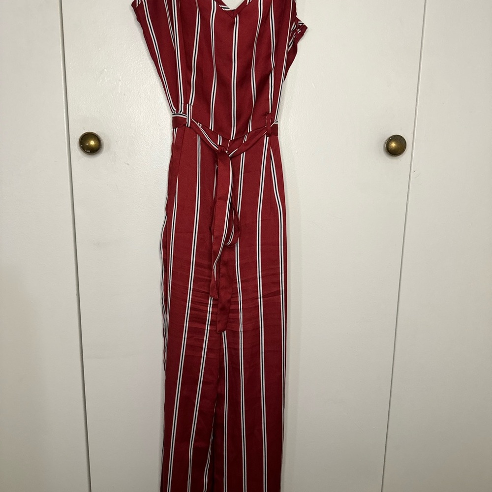 Red Satin Jumpsuit